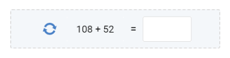 A text entry field with a text label: 108 + 52