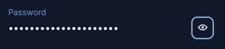 A password field, showing hidden characters as dots, with an eye icon button next to it